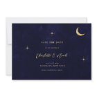 Midnight Blue Celestial Gold Moon Stars Wedding