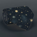 Midnight Blue Celestial Monogrammed Tie<br><div class="desc">The 'Midnight Blue Celestial Monogrammed Necktie' is a celestial symphony encapsulated in fabric, designed to resonate deeply with men who find solace and wonder in the art of stargazing. Beyond being a mere accessory, this necktie becomes a celestial storyteller, capturing the emotions and passions of those who gaze into the...</div>