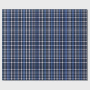 Midnight Blue Check Plaid Wrapping Paper