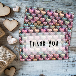 Midnight Blue Chic Colorful Hearts Card