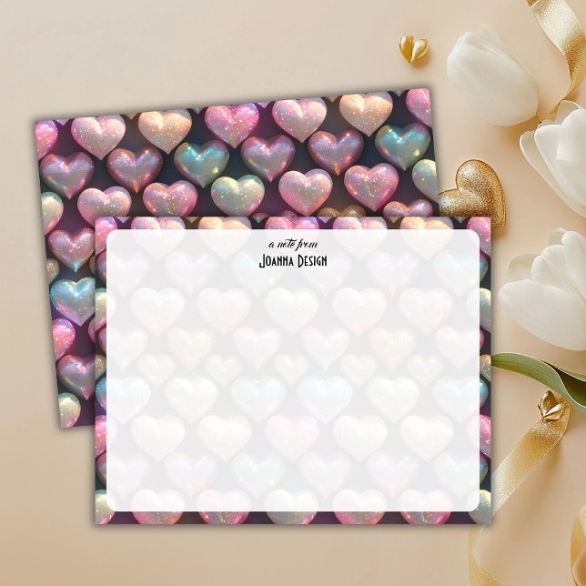 Midnight Blue Chic Colorful Hearts Card (Creator Uploaded)