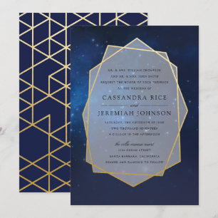 Midnight Blue Constellation Wedding Invitations