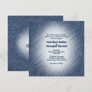 Midnight Blue Denim Wedding Invitation