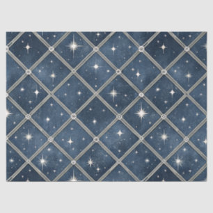 Midnight Blue Diamond Lattice - Starry Night Tissue Paper
