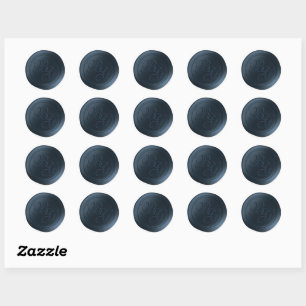 Midnight Blue Double Monogram Wax Seal Stickers