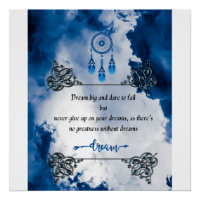 Midnight Blue Dream weaver Glossy Poster