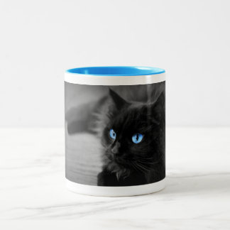 Midnight Blue Eyes — Black Cat Coffee Mug