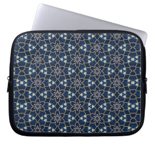 Midnight Blue Flowers Pattern Laptop Sleeve