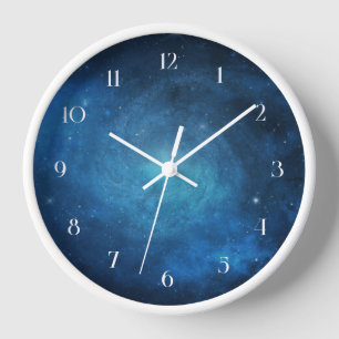Midnight Blue Galaxy Clock