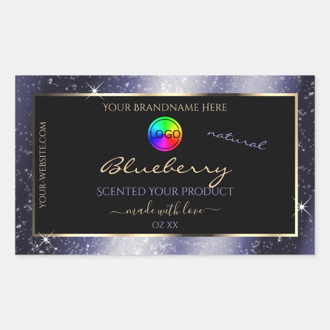 Midnight Blue Glitter Frame Product Label and Logo (Front)