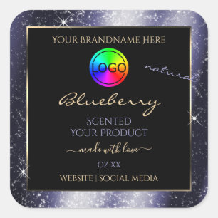 Midnight Blue Glitter Frame Product Label and Logo