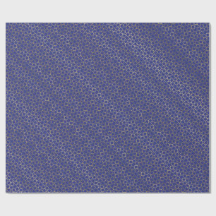 Midnight Blue Gold Gradient Star Arabesque pattern Wrapping Paper