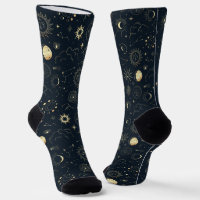 Midnight Blue Gold Star Constellation Pattern