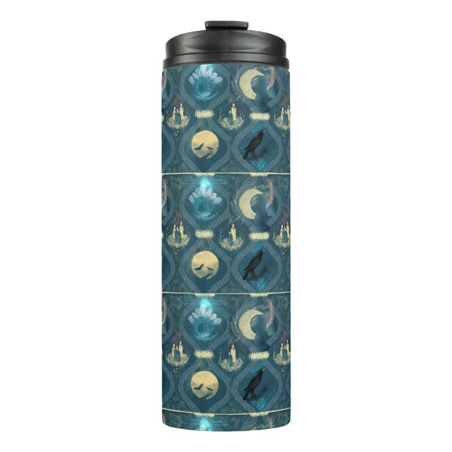 Midnight Blue Gothic Thermal Tumbler (Front)