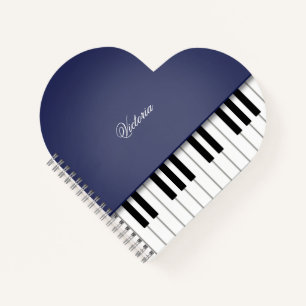 Midnight Blue Grand Piano Music Keyboard Custom Notebook
