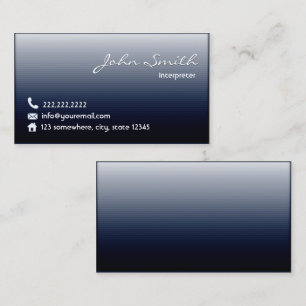Midnight Blue Interpreter Business Card