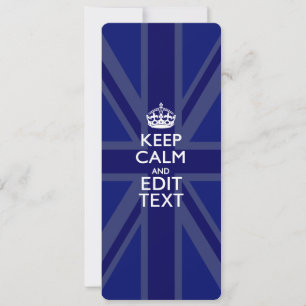 Midnight Blue Keep Calm and Your Text Union Jack