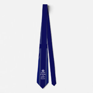 Midnight Blue Keep Calm and Your Text Union Jack Tie