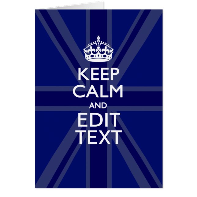 Midnight Blue Keep Calm Get Your Text Union Jack (Front)