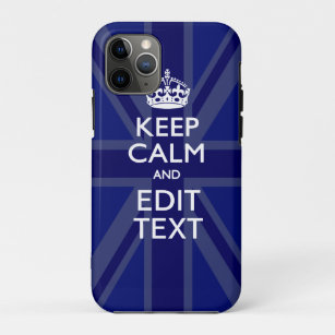 Midnight Blue Keep Calm Get Your Text Union Jack Case-Mate iPhone Case