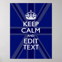 Midnight Blue Keep Calm Have Your Text Union Jack