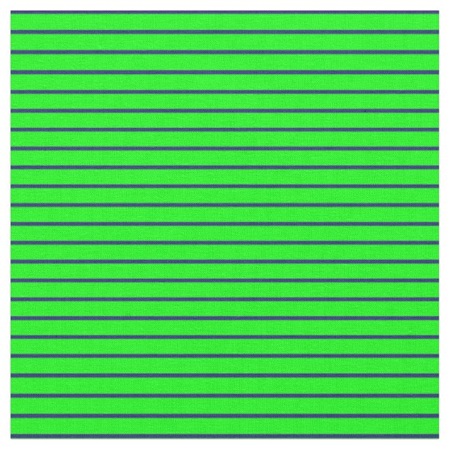 Midnight Blue & Lime Pattern of Stripes Fabric (Close Up)