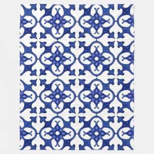 Midnight Blue Mandala Mosaic Cozy Blanket