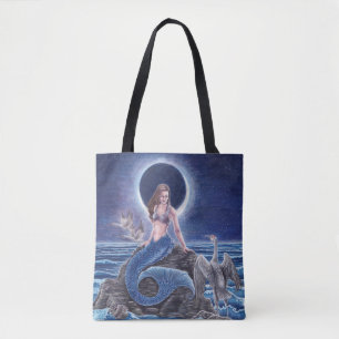 Midnight Blue Mermaid Tote Bag