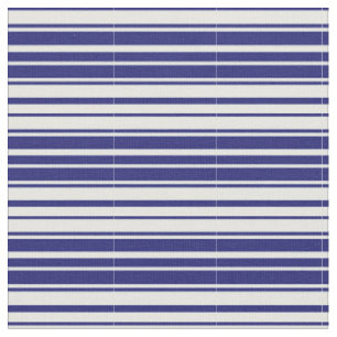 Midnight Blue & Mint Cream Coloured Lines Pattern Fabric