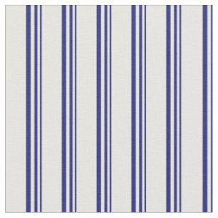Midnight Blue & Mint Cream Coloured Stripes Fabric