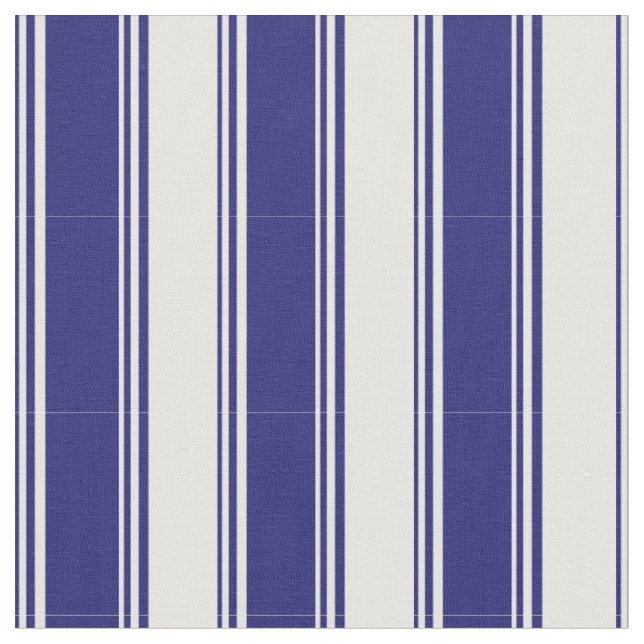 Midnight Blue & Mint Cream Pattern Fabric (Close Up)