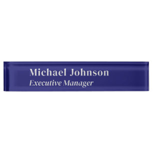 Midnight blue modern professional minimalist pro nameplate