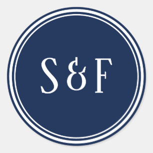 Midnight Blue Monogram Envelope Seal