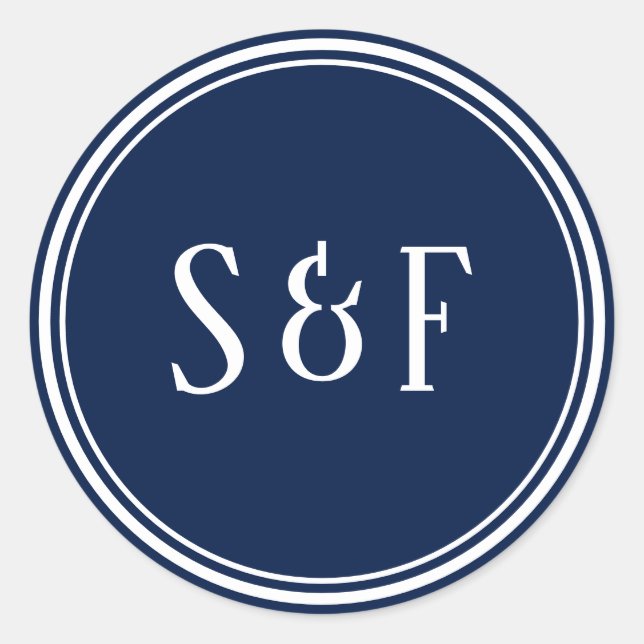 Midnight Blue Monogram Envelope Seal (Front)