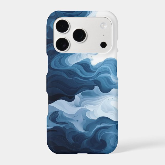 Midnight Blue Ocean Waves – Abstract Fluid Art (Back)