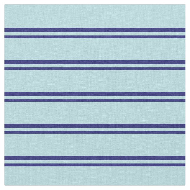 Midnight Blue & Powder Blue Lines Pattern Fabric (Close Up)