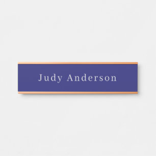 Midnight Blue Professional Plain Modern Elegant Door Sign