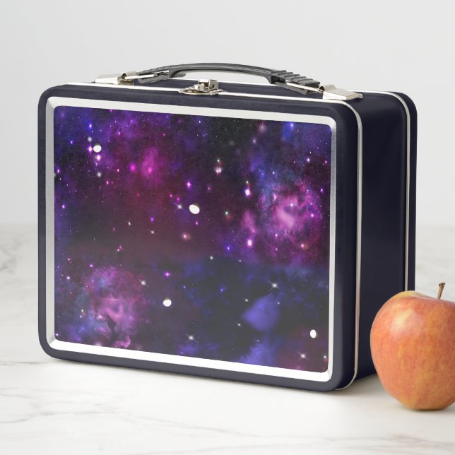 Midnight Blue Purple Galaxy Metal Lunch Box (In Situ)
