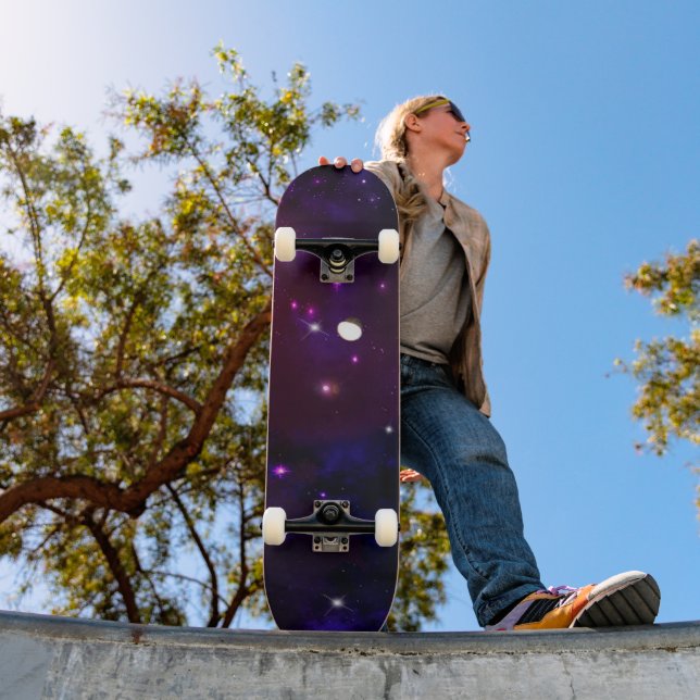Midnight Blue Purple Galaxy Skateboard (Outdoor 1)