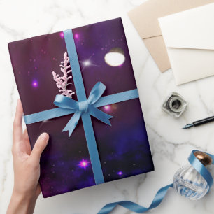 Midnight Blue Purple Galaxy Wrapping Paper