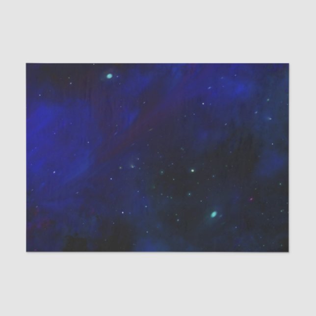 Midnight Blue Sky with Stars Tissue Paper (Front)