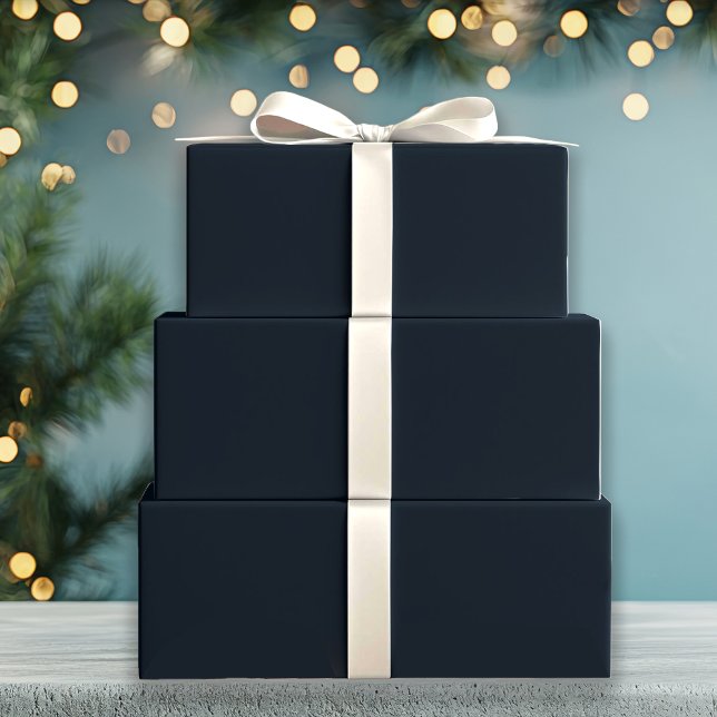 Midnight Blue Solid Wrapping Paper Sheet (Creator Uploaded)