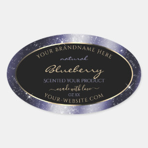 Midnight Blue Sparkle Glitter Frame Product Label