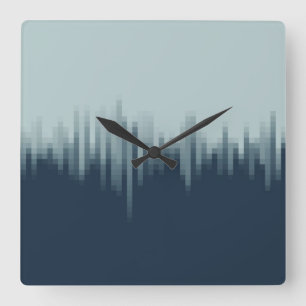Midnight Blue Square Wall Clock