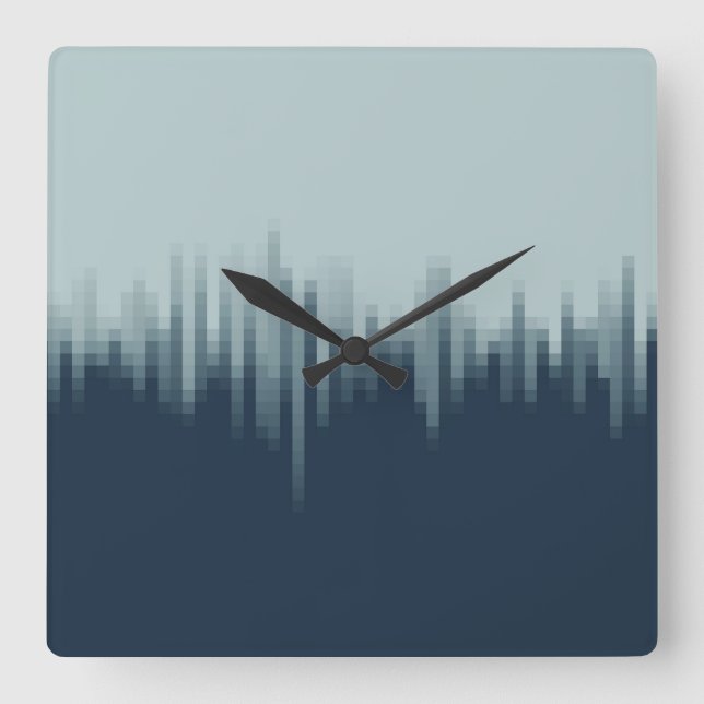 Midnight Blue Square Wall Clock (Front)