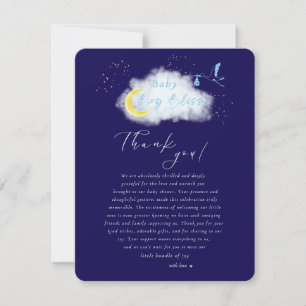Midnight Blue Starlit Baby Boy Bliss Stork Special Thank You Card