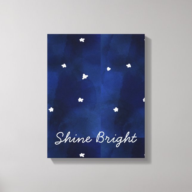 Midnight Blue starry sky Canvas Print (Front)