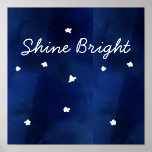 Midnight Blue starry sky Poster