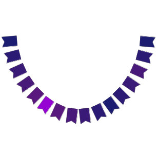 Midnight Blue to Deep Violet Gradient Theme Bunting