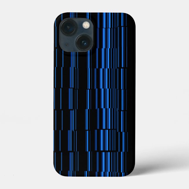 Midnight Blue Unique Modern Stripe Pattern Cool Case-Mate iPhone Case (Back)
